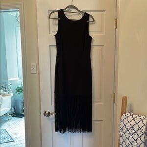 Elegant Black Fringe Dress